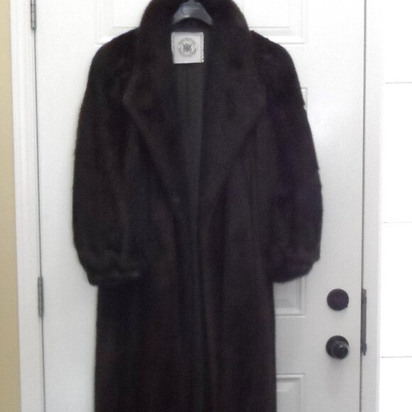 Classic Full Length Mink Coat-Dark Brown- size L/XL - Picture 8 of 16